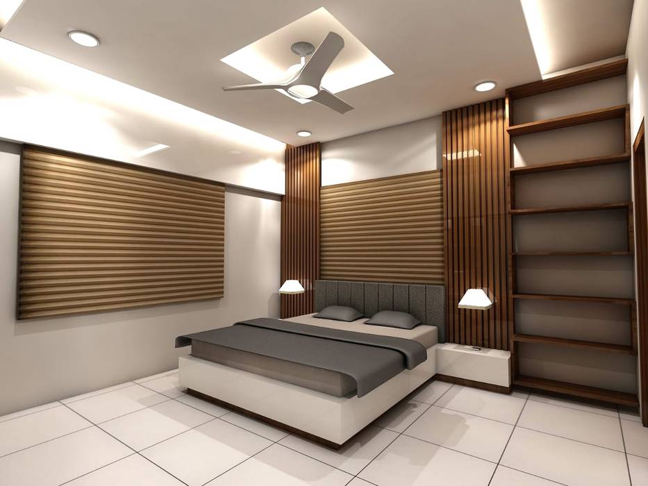 residential design, scale studio scale studio Kamar tidur kecil Kayu Wood effect