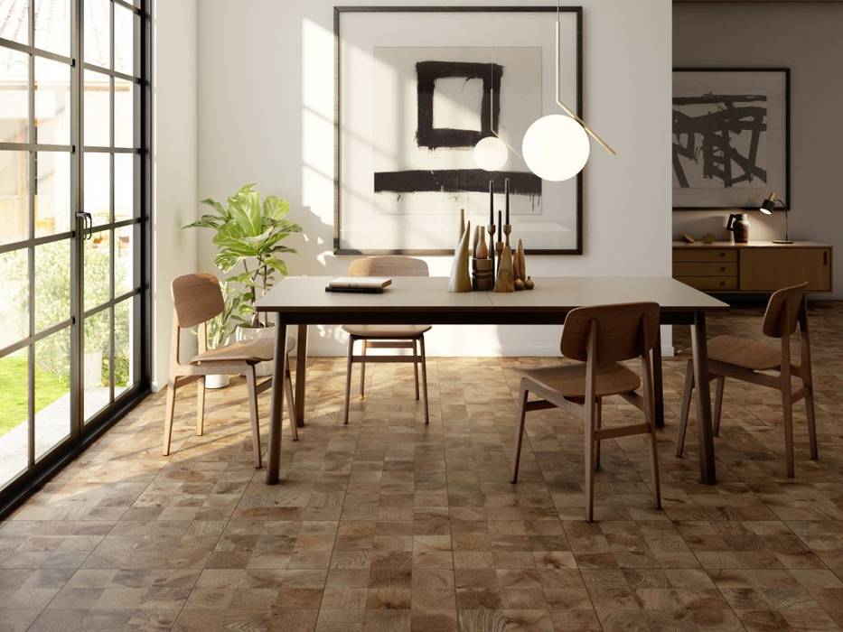 Comedores con madera cerámica, Interceramic MX Interceramic MX Rustic style dining room Ceramic