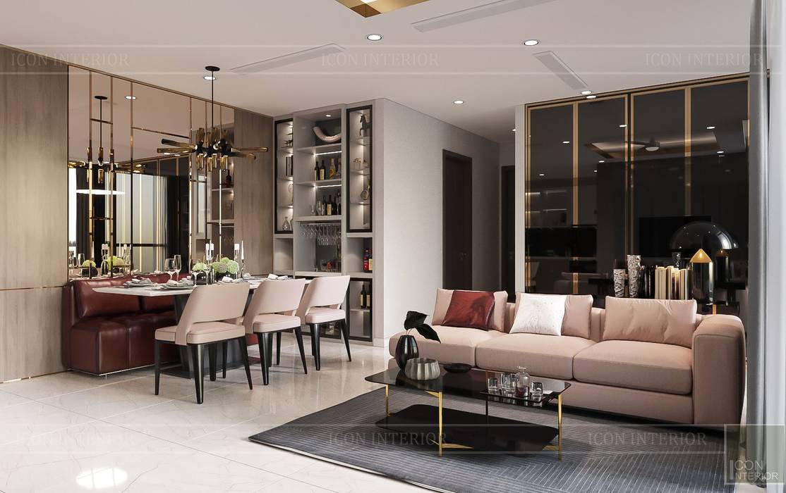 THIẾT KẾ TẬN DỤNG MỌI KHÔNG GIAN - Căn hộ Park 7 Vinhomes Central Park, ICON INTERIOR ICON INTERIOR Phòng khách