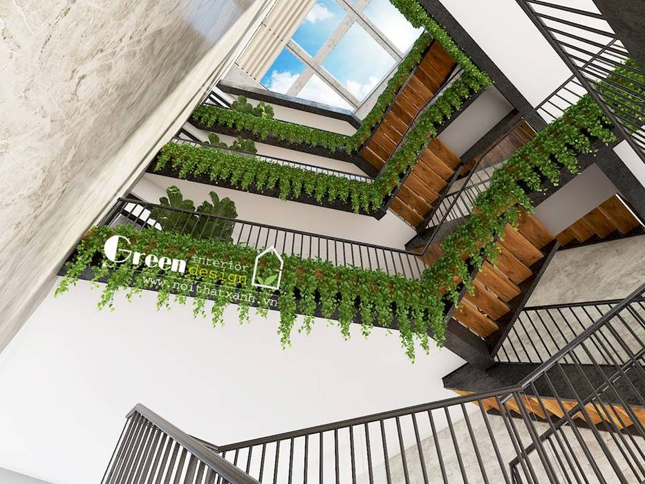NHÀ PHỐ CAO BẰNG TRÀN NGẬP ÁNH SÁNG , Green Interior Green Interior Cầu thang