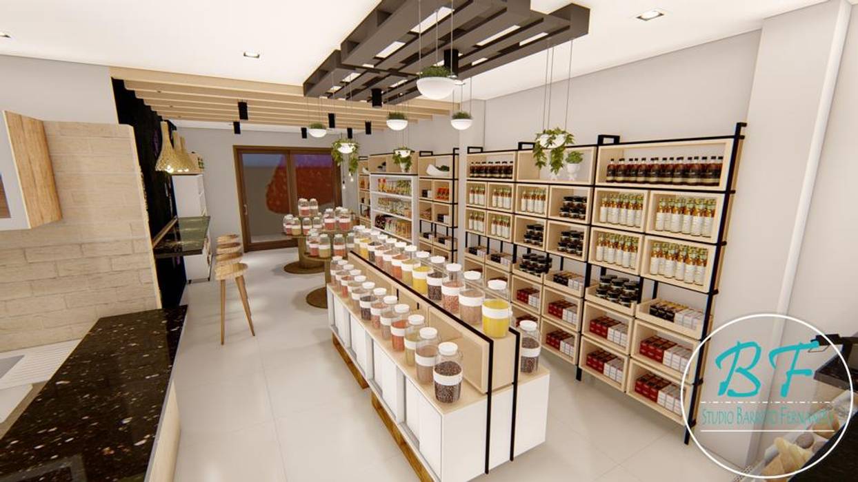 Projeto de Loja de Produtos Naturais, Studio Barreto Fernandes Studio Barreto Fernandes Commercial spaces Offices & stores