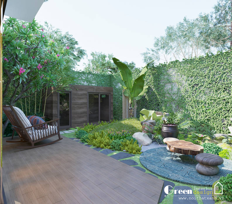 THIẾT KẾ BIỆT THỰ SÂN VƯỜN ECOPARK – THÁCH THỨC MỌI GIỚI HẠN, Green Interior Green Interior Modern style gardens