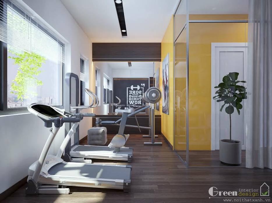 BIỆT THỰ VINHOME THĂNG LONG XANH NGÁT GIỮA LÒNG HÀ NỘI, Green Interior Green Interior Phòng tập phong cách hiện đại Gym
