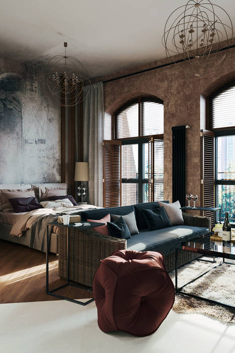 Интерьер студии 40 кв.м. Italian Loft, Zibellino.Design Zibellino.Design Salas de estilo industrial