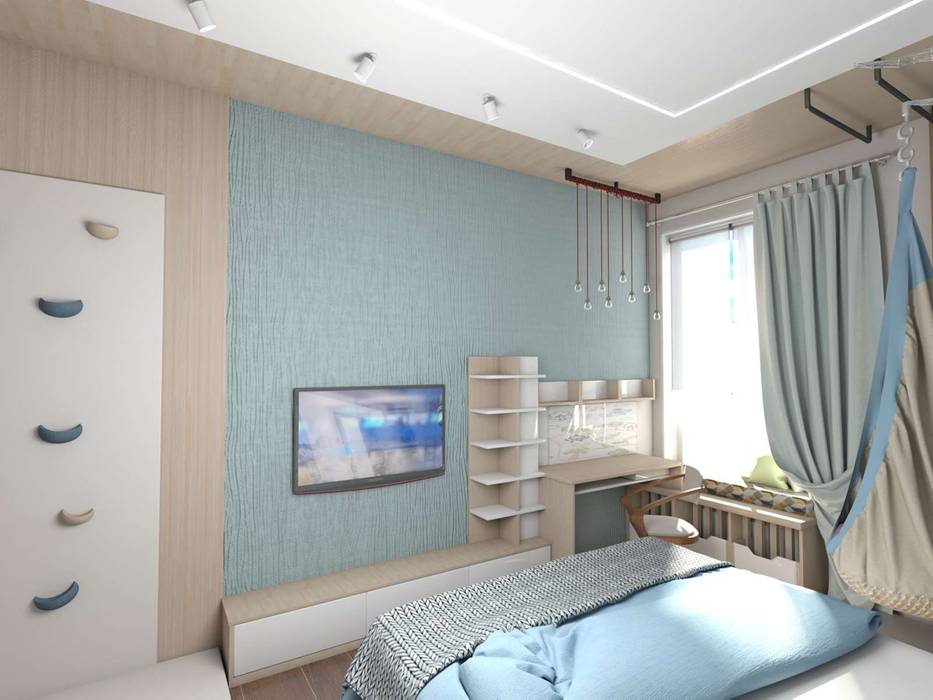 комната для подростка, студия дизайна Ольги ковалевой студия дизайна Ольги ковалевой Boys Bedroom Bricks