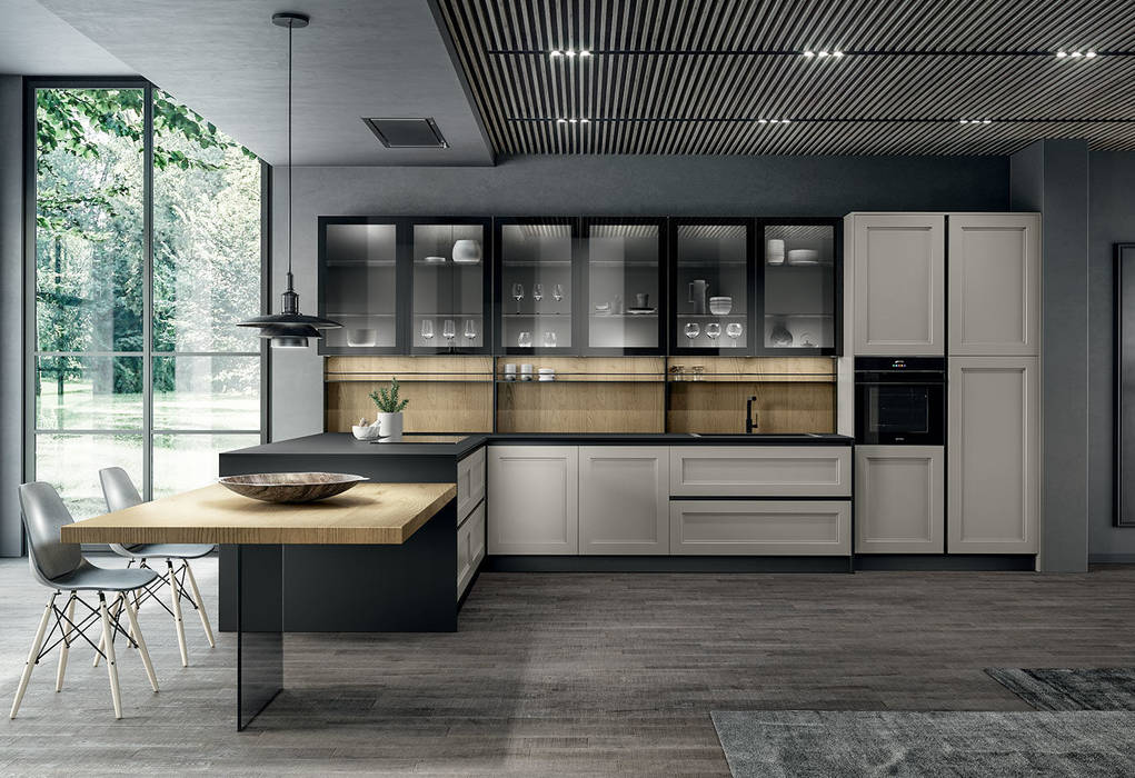 Cucina anta telaio L&M design di Cinzia Marelli Cucina attrezzata Legno Effetto legno Cesano Maderno,MONZA E BRIANZA,Milano,Varese,Cucina Moderna,cucina con isola,Cucina con Penisola,Como,Laminam