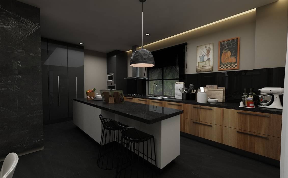 Villa Cesur , PRATIKIZ MIMARLIK/ ARCHITECTURE PRATIKIZ MIMARLIK/ ARCHITECTURE Modern style kitchen Cabinets & shelves