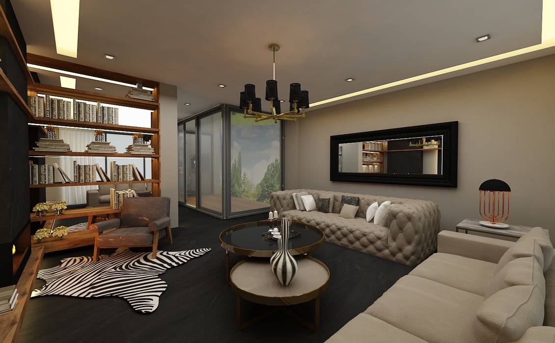 Villa Cesur , PRATIKIZ MIMARLIK/ ARCHITECTURE PRATIKIZ MIMARLIK/ ARCHITECTURE Modern living room Sofas & armchairs