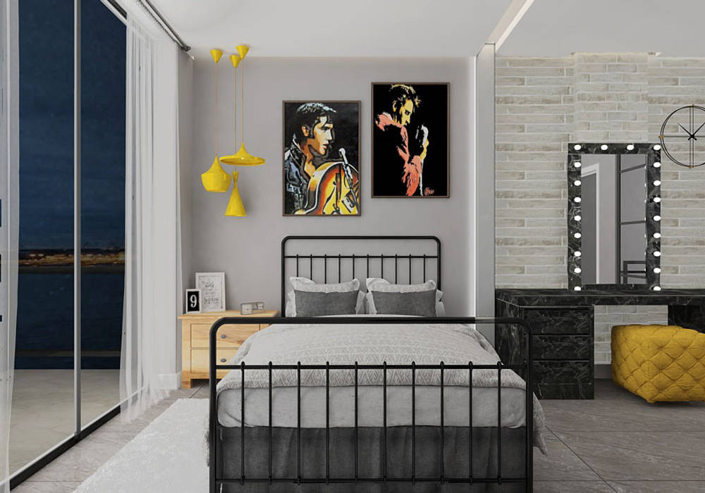 Villa Cesur , PRATIKIZ MIMARLIK/ ARCHITECTURE PRATIKIZ MIMARLIK/ ARCHITECTURE Modern style bedroom Beds & headboards