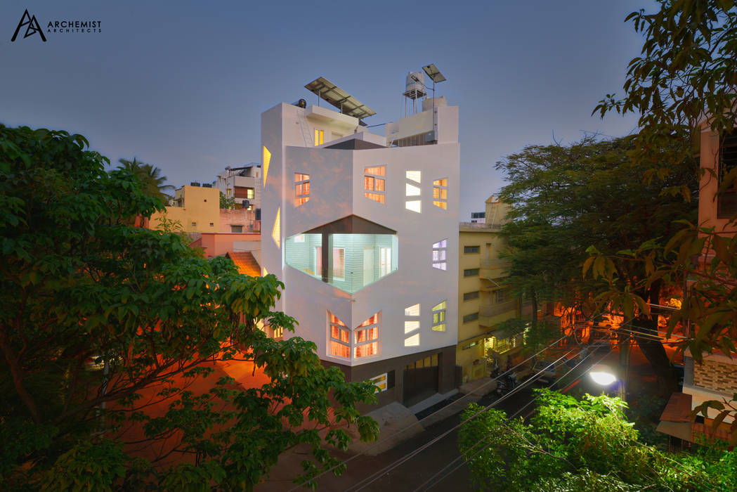 exterior elevation Archemist Architects Villas elevation,house,residence,minimalist,contemporary,modern