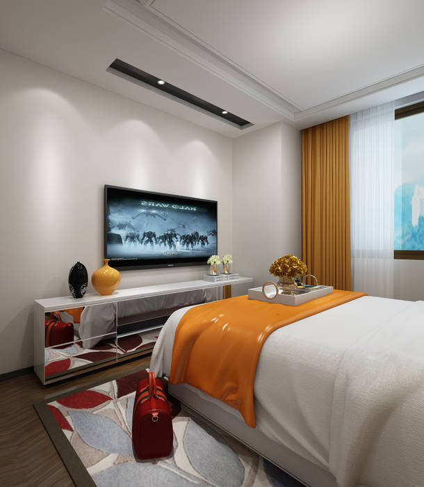 Residence in Gurugram, Space Interface Space Interface Small bedroom