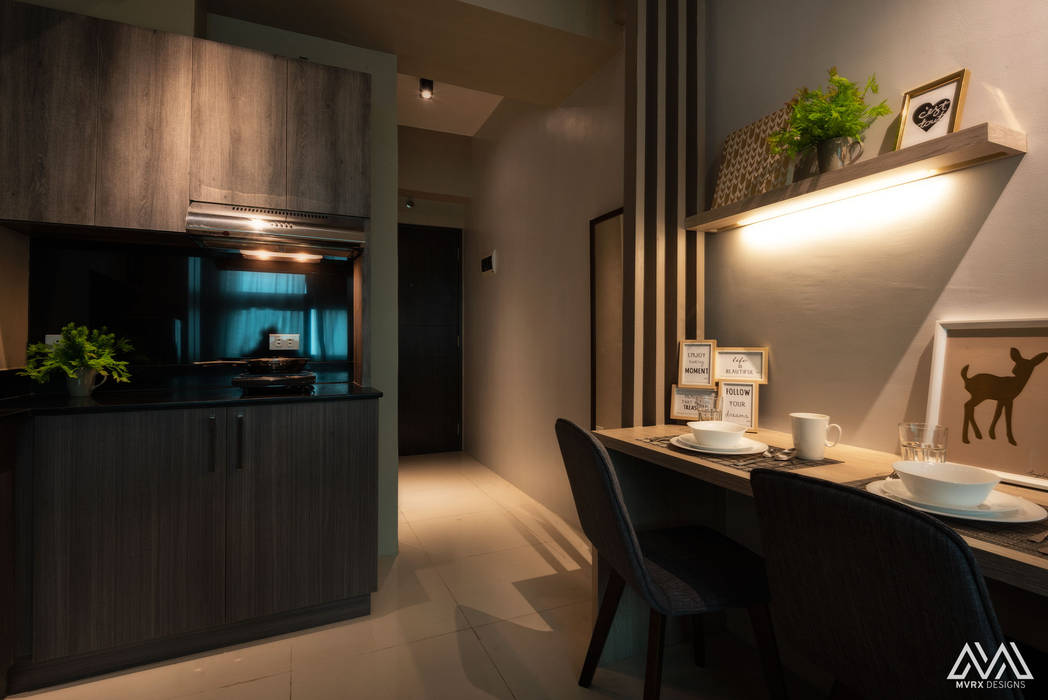 Warm & Cozy - The Symphony Tower 2 (QC), MVRX Designs MVRX Designs Small kitchens