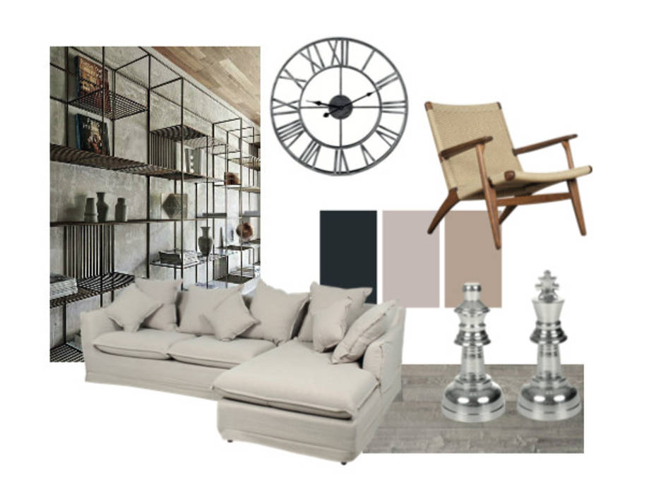 Moodboard Sala de estar Estudio Interiorismo Livings de estilo ecléctico Accesorios y decoración