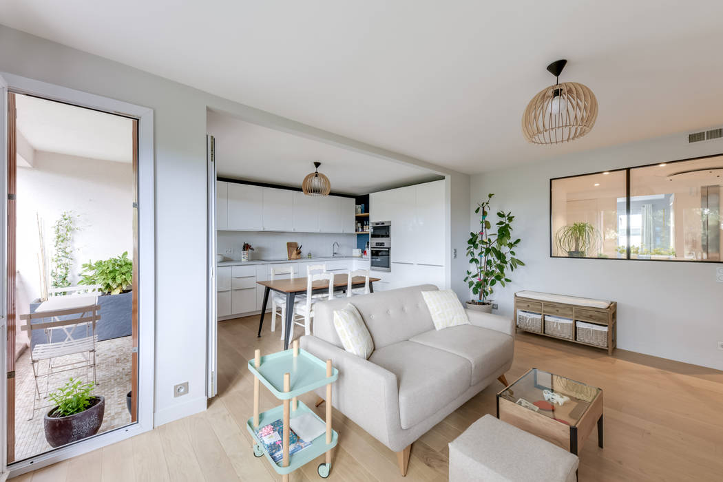 Un 4 pièces de 70 m2 aéré, Créateurs d'Interieur Créateurs d'Interieur Scandinavian style living room
