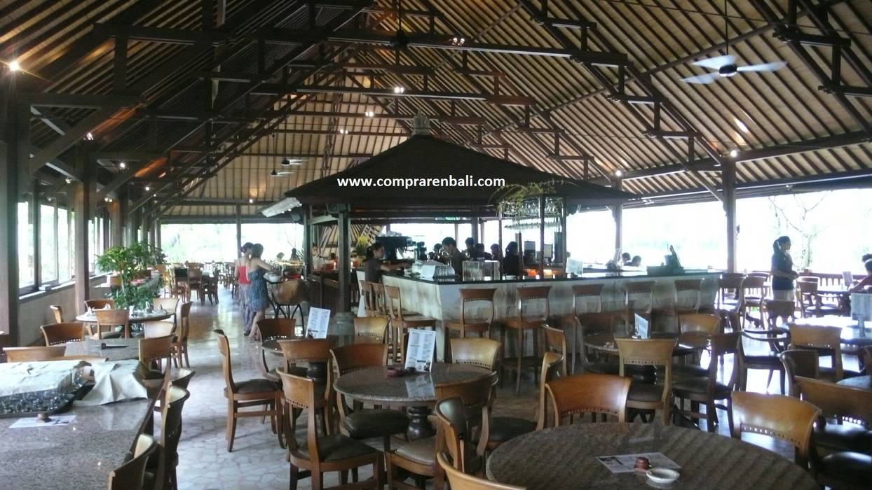 Restaurante de madera tropical comprar en bali Espacios comerciales Madera maciza Multicolor Restaurantes