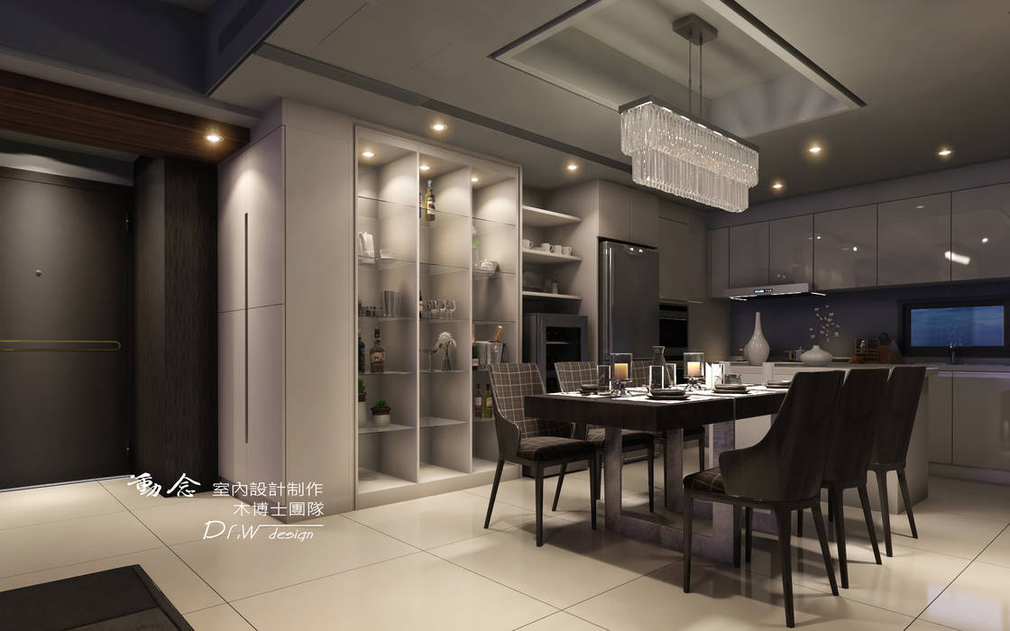 餐廳區設計 homify Modern Dining Room Glass