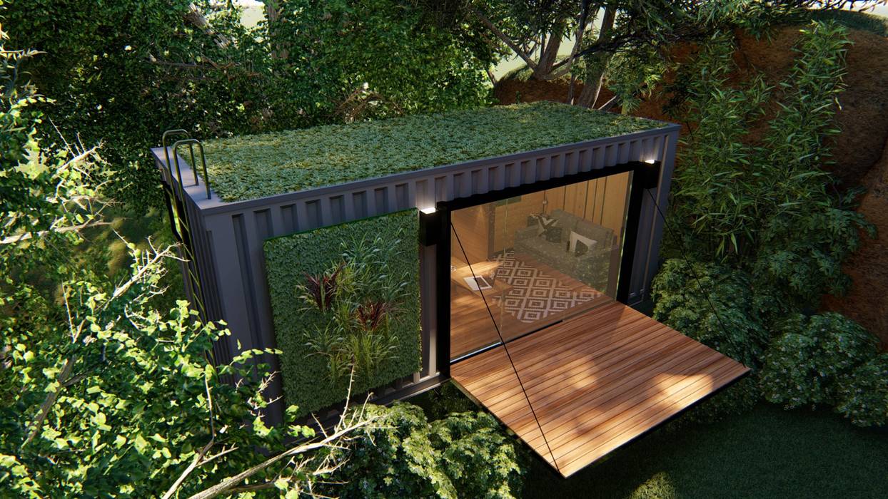 Mini CASA Container, Giselle Wanderley arquitetura Giselle Wanderley arquitetura Small houses آئرن / اسٹیل