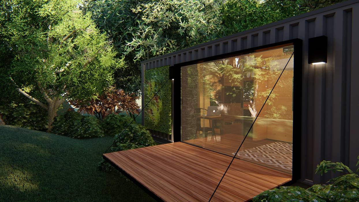 Mini CASA Container, Giselle Wanderley arquitetura Giselle Wanderley arquitetura บ้านขนาดเล็ก ไม้จริง Multicolored