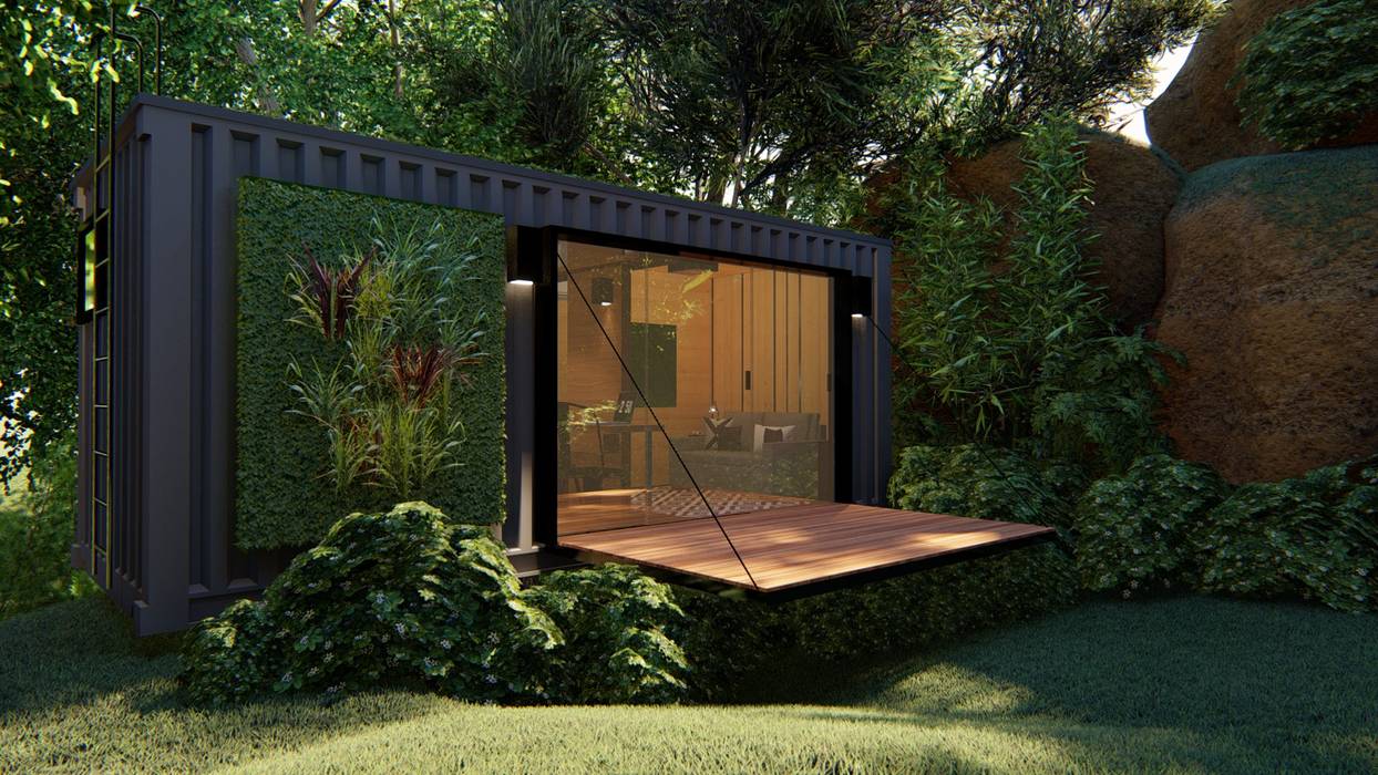 Mini CASA Container, Giselle Wanderley arquitetura Giselle Wanderley arquitetura منازل صغيرة الحديد / الصلب