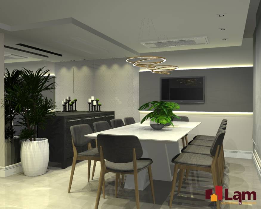 Apto. Condominium Club, LAM Arquitetura | Interiores LAM Arquitetura | Interiores ระเบียง, นอกชาน