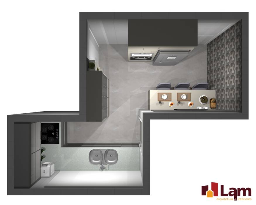 Apto. Condominium Club, LAM Arquitetura | Interiores LAM Arquitetura | Interiores Modern style kitchen