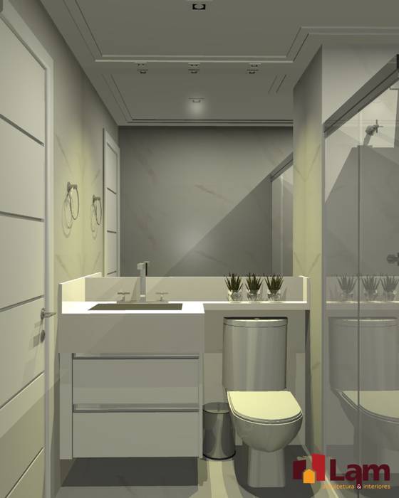 Apto. Condominium Club, LAM Arquitetura | Interiores LAM Arquitetura | Interiores Modern bathroom