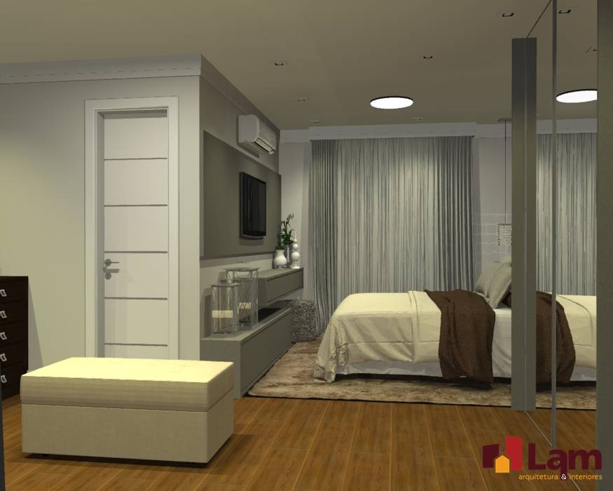 Apto. Condominium Club, LAM Arquitetura | Interiores LAM Arquitetura | Interiores Modern style bedroom