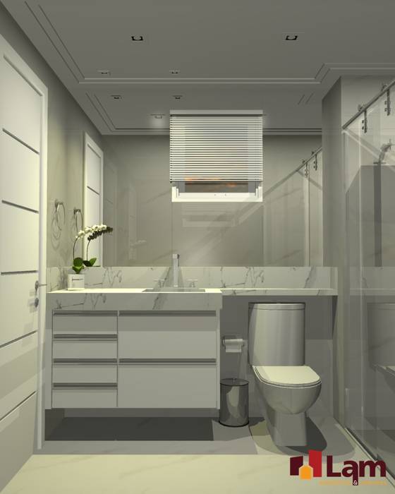 Apto. Condominium Club, LAM Arquitetura | Interiores LAM Arquitetura | Interiores Modern style bathrooms