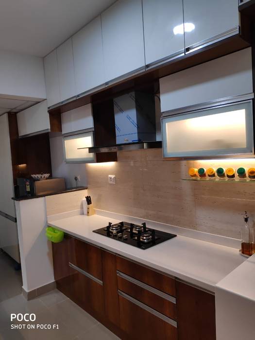 Wet Kitchen SD Interiors & Modulars Modern kitchen Wood Wood effect Cabinets & shelves