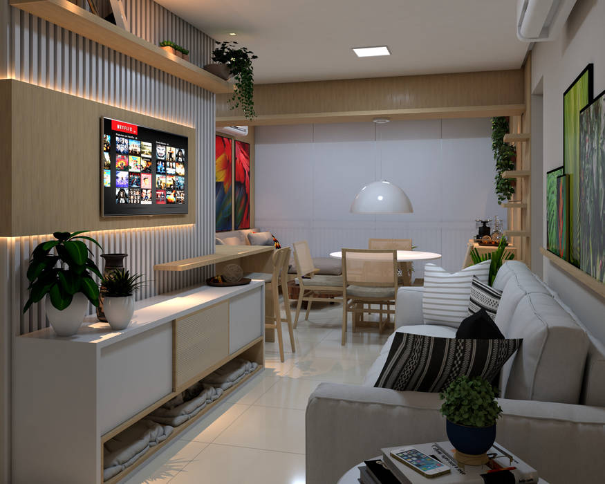 Sala de estar ALENCAR Arquitetura | Interiores Salas de estar modernas MDF