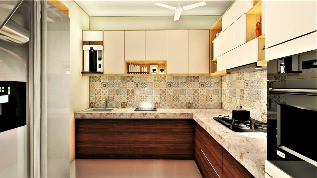 3BHK, Nyati Ambiance, Undri, , Design Evolution Lab Design Evolution Lab Nowoczesna kuchnia