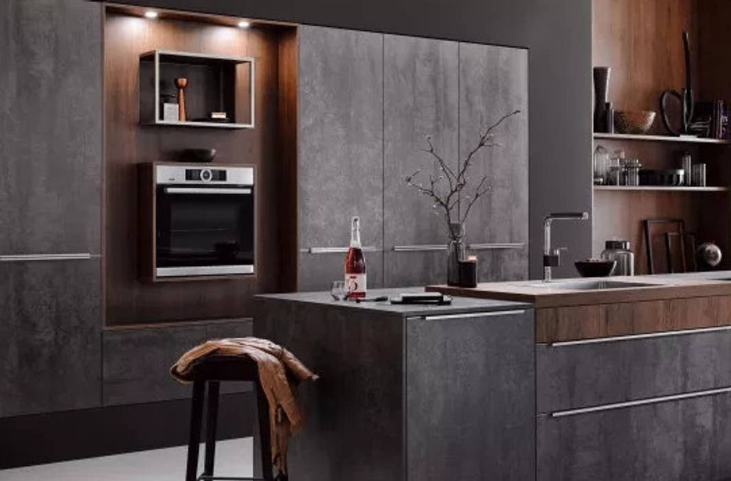 Iron Grey Ceramic Kitchen LWK Kitchens SA Modern kitchen Ceramic ceramic kitchen,textured kitchens,Cabinets & shelves