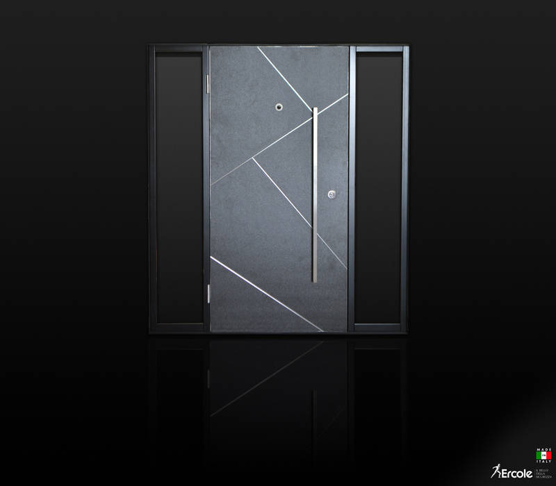 Porta Blindata in Grès e Vetrate, Ercole Srl Ercole Srl Modern style doors