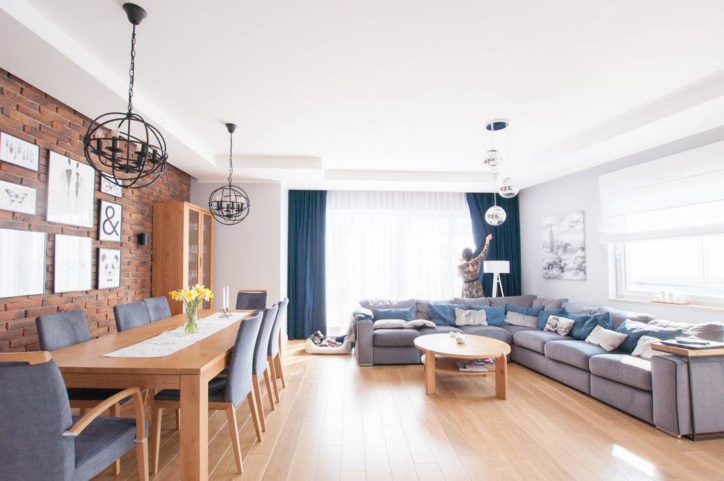 Projekt apartamentu Central Park w Gdańsku, Martyna Szulist Martyna Szulist Modern living room Wood Wood effect
