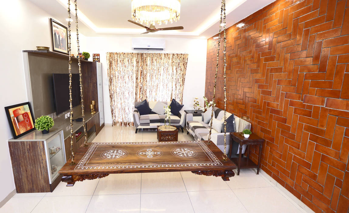 Casa Grand Irene, Chennai, HomeLane.com HomeLane.com غرفة المعيشة