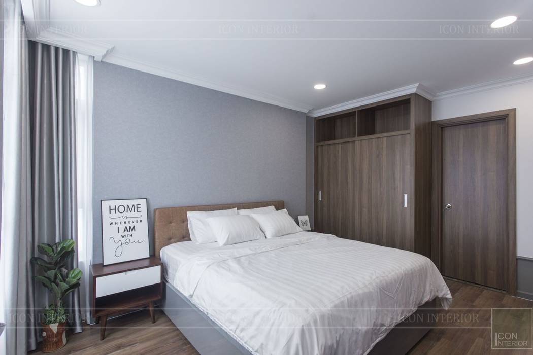 Thiết kế thi công nội thất chung cư 70m2 ấm cúng đáng mơ ước, ICON INTERIOR ICON INTERIOR Modern Bedroom
