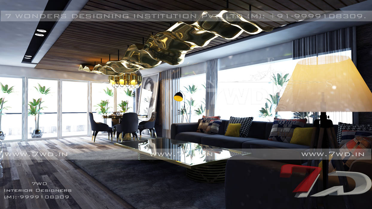 Gold Luxe Interior, 7WD Design Studio 7WD Design Studio Salas de estilo moderno