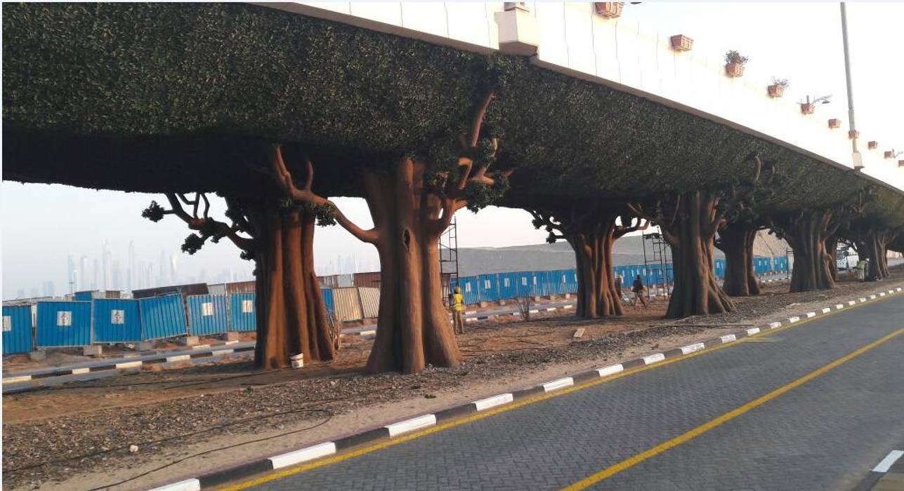 Artificial Hedges for highway bridge greening Sunwing Industries Ltd Commercial spaces Plastic Commercial Spaces