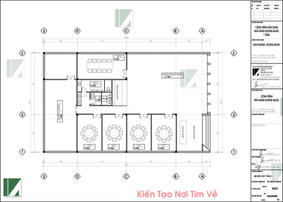 NHÀ HÀNG DƯƠNG QUÁN - LÊ HỒNG PHONG - HẢI PHÒNG , Kiến trúc Việt Xanh Kiến trúc Việt Xanh