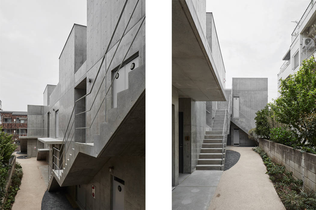 杉並の集合住宅, ＣＯ２ＷＯＲＫＳ ＣＯ２ＷＯＲＫＳ Casas estilo moderno: ideas, arquitectura e imágenes Concreto