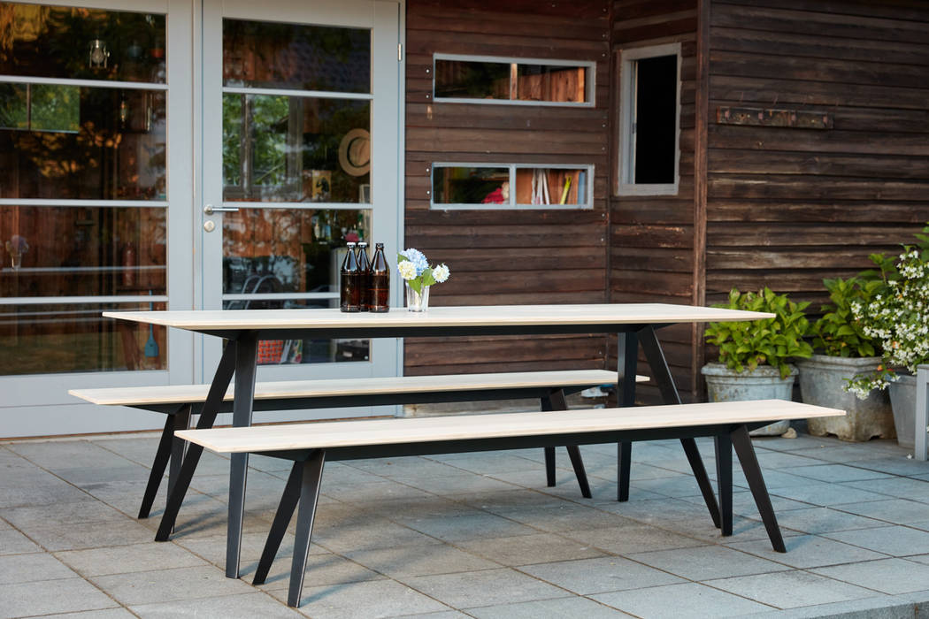 Flexible Klappgarnitur für den Innen- und Außenbereich, Neuvonfrisch - Möbel und Accessoires Neuvonfrisch - Möbel und Accessoires Modern Garden Wood Wood effect Furniture