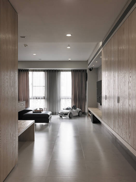 昇陽之道_灰石, 形構設計 Morpho-Design 形構設計 Morpho-Design Modern Corridor, Hallway and Staircase