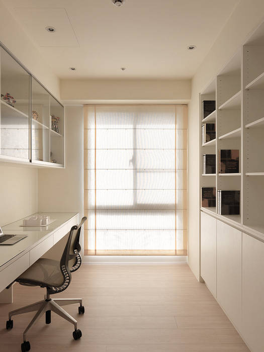 昇陽之道_暖木, 形構設計 Morpho-Design 形構設計 Morpho-Design Modern Study Room and Home Office