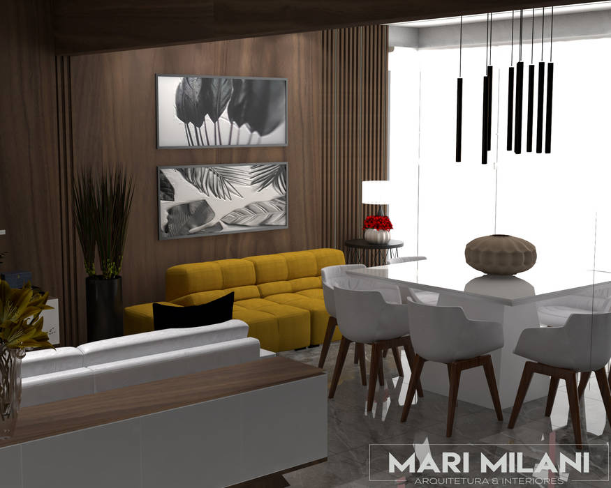 Sala de jantar no terraço Mari Milani Arquitetura & Interiores Salas de jantar modernas