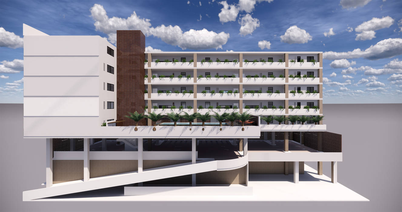 CONDOMINIO LA PAZ, MARTINECK ARQUITECTOS MARTINECK ARQUITECTOS منازل التراس