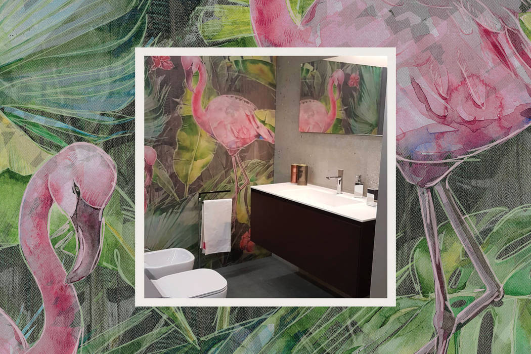 "Flamingo" for Ti Crea Casa - Project by Roma Progetta Tecnografica Tropical style walls & floors