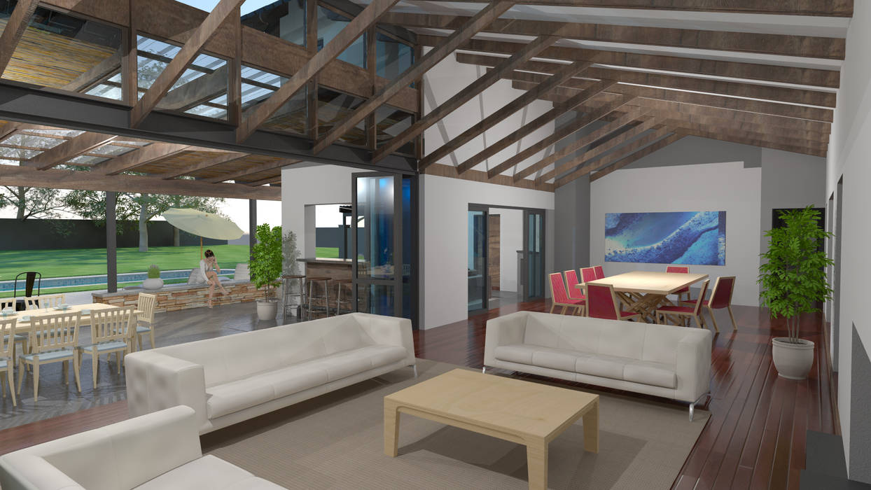 Indoor / outdoor relationship Edge Design Studio Architects Living room