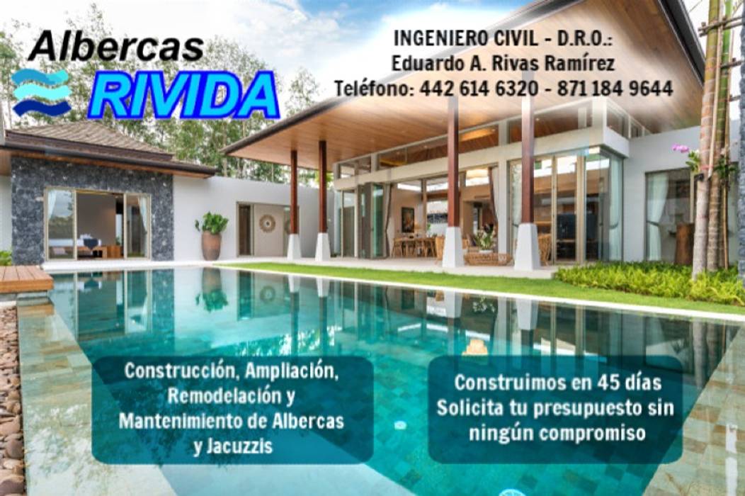 DRO, EARR CONSTRUCCIONES, S.A. DE C.V. EARR CONSTRUCCIONES, S.A. DE C.V. Garden Pool Reinforced concrete