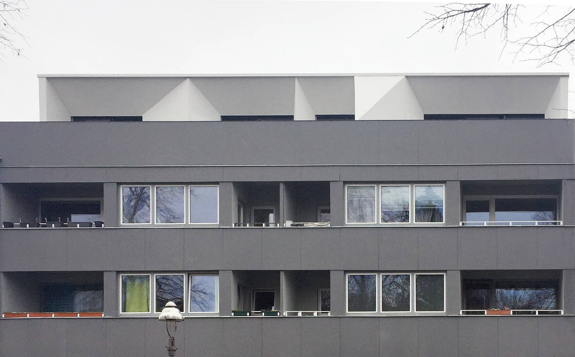 gefaltete Fassade boehning_zalenga koopX architekten in Berlin Ausgefallene Häuser Fassade,Dachaufstockung,Sanierung,Mehrfamilienhaus