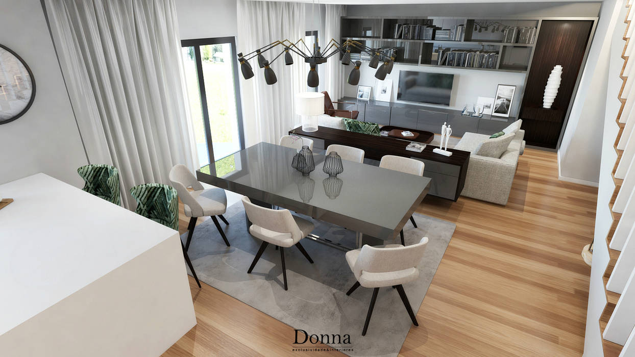 Sala Geral Donna - Exclusividade e Design Salas de jantar modernas Iluminação